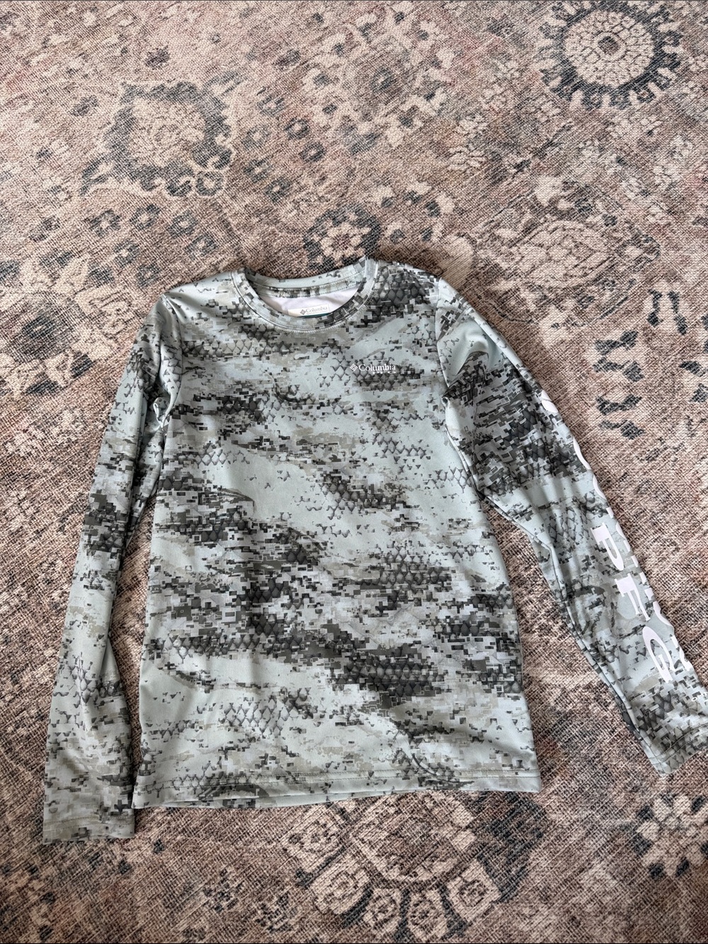 Boys Fishing Digital Camo Long-Sleeve Tee